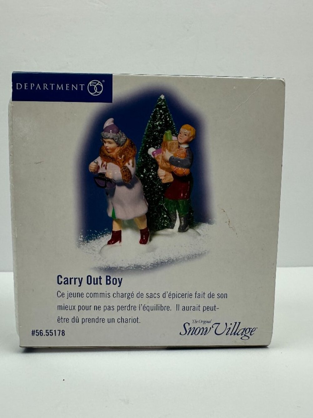 🎄✨ Department 56 Snow Village “Carry Out Boy” Accessory Set Retired 2002